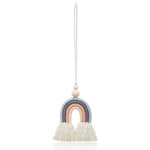 Load image into Gallery viewer, Hand-woven Wood Beads Cotton Rope Rainbow Car Aromatherapy Pendant