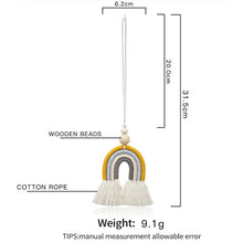 Load image into Gallery viewer, Hand-woven Wood Beads Cotton Rope Rainbow Car Aromatherapy Pendant