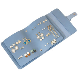 Book Shaped Jewelry Bag Large capacity Travel Portable Multifunctional Earring Storage Bag, Blue, Green, Pink