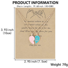 Load image into Gallery viewer, BEST FRIEND Love Lockbone Chain Matching Heart Pendant Friendship Card Necklace