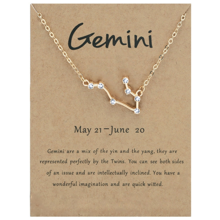 12 Zodiac Signs With Diamonds Necklace Card Rhinestones Collarbone Chain Pendant, Scorpio Golden, Sagittarius Golden, Capricorn Golden, Taurus Golden, Pisces Golden, Leo Golden, Libra Golden, Cancer Golden, Aquarius Golden, Virgo Golden, Aries Golden  ...