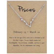 Load image into Gallery viewer, 12 Zodiac Signs With Diamonds Necklace Card Rhinestones Collarbone Chain Pendant, Scorpio Golden, Sagittarius Golden, Capricorn Golden, Taurus Golden, Pisces Golden, Leo Golden, Libra Golden, Cancer Golden, Aquarius Golden, Virgo Golden, Aries Golden  ...