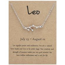 Load image into Gallery viewer, 12 Zodiac Signs With Diamonds Necklace Card Rhinestones Collarbone Chain Pendant, Scorpio Golden, Sagittarius Golden, Capricorn Golden, Taurus Golden, Pisces Golden, Leo Golden, Libra Golden, Cancer Golden, Aquarius Golden, Virgo Golden, Aries Golden  ...