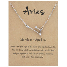 Load image into Gallery viewer, 12 Zodiac Signs With Diamonds Necklace Card Rhinestones Collarbone Chain Pendant, Scorpio Golden, Sagittarius Golden, Capricorn Golden, Taurus Golden, Pisces Golden, Leo Golden, Libra Golden, Cancer Golden, Aquarius Golden, Virgo Golden, Aries Golden  ...