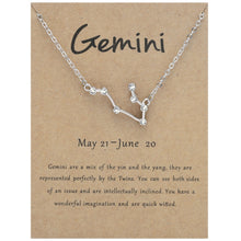 Load image into Gallery viewer, 12 Zodiac Signs With Diamonds Necklace Card Rhinestones Collarbone Chain Pendant, Scorpio Golden, Sagittarius Golden, Capricorn Golden, Taurus Golden, Pisces Golden, Leo Golden, Libra Golden, Cancer Golden, Aquarius Golden, Virgo Golden, Aries Golden  ...