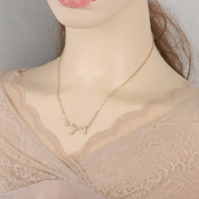 Load image into Gallery viewer, 12 Zodiac Signs With Diamonds Necklace Card Rhinestones Collarbone Chain Pendant, Scorpio Golden, Sagittarius Golden, Capricorn Golden, Taurus Golden, Pisces Golden, Leo Golden, Libra Golden, Cancer Golden, Aquarius Golden, Virgo Golden, Aries Golden  ...