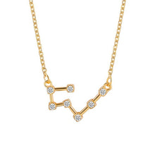 Load image into Gallery viewer, 12 Zodiac Signs With Diamonds Necklace Card Rhinestones Collarbone Chain Pendant, Scorpio Golden, Sagittarius Golden, Capricorn Golden, Taurus Golden, Pisces Golden, Leo Golden, Libra Golden, Cancer Golden, Aquarius Golden, Virgo Golden, Aries Golden  ...