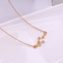 Load image into Gallery viewer, 12 Zodiac Signs With Diamonds Necklace Card Rhinestones Collarbone Chain Pendant, Scorpio Golden, Sagittarius Golden, Capricorn Golden, Taurus Golden, Pisces Golden, Leo Golden, Libra Golden, Cancer Golden, Aquarius Golden, Virgo Golden, Aries Golden  ...