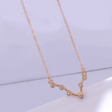 Load image into Gallery viewer, 12 Zodiac Signs With Diamonds Necklace Card Rhinestones Collarbone Chain Pendant, Scorpio Golden, Sagittarius Golden, Capricorn Golden, Taurus Golden, Pisces Golden, Leo Golden, Libra Golden, Cancer Golden, Aquarius Golden, Virgo Golden, Aries Golden  ...