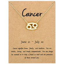Load image into Gallery viewer, Zodiac Signs Necklace Electroplate Alloy Short Chain Jewelry, Aries Golden, Cancer Golden, Libra Golden, Virgo Golden, Leo Golden, Aquarius Golden, Pisces Golden, Taurus Golden, Capricorn Golden, Sagittarius Golden, Scorpio Golden, Gemini Golden       ...