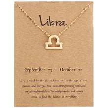 Load image into Gallery viewer, Zodiac Signs Necklace Electroplate Alloy Short Chain Jewelry, Aries Golden, Cancer Golden, Libra Golden, Virgo Golden, Leo Golden, Aquarius Golden, Pisces Golden, Taurus Golden, Capricorn Golden, Sagittarius Golden, Scorpio Golden, Gemini Golden       ...