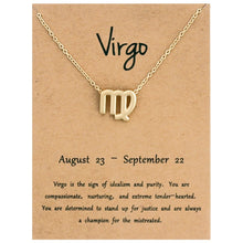 Load image into Gallery viewer, Zodiac Signs Necklace Electroplate Alloy Short Chain Jewelry, Aries Golden, Cancer Golden, Libra Golden, Virgo Golden, Leo Golden, Aquarius Golden, Pisces Golden, Taurus Golden, Capricorn Golden, Sagittarius Golden, Scorpio Golden, Gemini Golden       ...