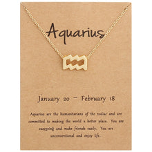 Load image into Gallery viewer, Zodiac Signs Necklace Electroplate Alloy Short Chain Jewelry, Aries Golden, Cancer Golden, Libra Golden, Virgo Golden, Leo Golden, Aquarius Golden, Pisces Golden, Taurus Golden, Capricorn Golden, Sagittarius Golden, Scorpio Golden, Gemini Golden       ...