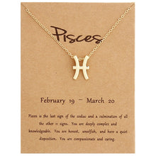 Load image into Gallery viewer, Zodiac Signs Necklace Electroplate Alloy Short Chain Jewelry, Aries Golden, Cancer Golden, Libra Golden, Virgo Golden, Leo Golden, Aquarius Golden, Pisces Golden, Taurus Golden, Capricorn Golden, Sagittarius Golden, Scorpio Golden, Gemini Golden       ...