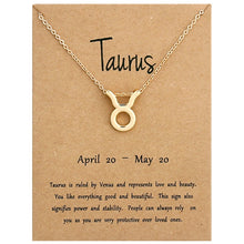 Load image into Gallery viewer, Zodiac Signs Necklace Electroplate Alloy Short Chain Jewelry, Aries Golden, Cancer Golden, Libra Golden, Virgo Golden, Leo Golden, Aquarius Golden, Pisces Golden, Taurus Golden, Capricorn Golden, Sagittarius Golden, Scorpio Golden, Gemini Golden       ...
