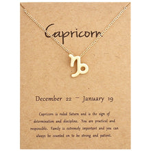 Load image into Gallery viewer, Zodiac Signs Necklace Electroplate Alloy Short Chain Jewelry, Aries Golden, Cancer Golden, Libra Golden, Virgo Golden, Leo Golden, Aquarius Golden, Pisces Golden, Taurus Golden, Capricorn Golden, Sagittarius Golden, Scorpio Golden, Gemini Golden       ...