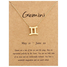 Load image into Gallery viewer, Zodiac Signs Necklace Electroplate Alloy Short Chain Jewelry, Aries Golden, Cancer Golden, Libra Golden, Virgo Golden, Leo Golden, Aquarius Golden, Pisces Golden, Taurus Golden, Capricorn Golden, Sagittarius Golden, Scorpio Golden, Gemini Golden       ...