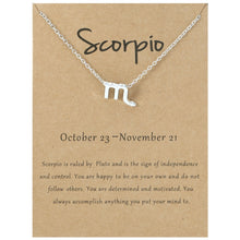Load image into Gallery viewer, Zodiac Signs Necklace Electroplate Alloy Short Chain Jewelry, Aries Golden, Cancer Golden, Libra Golden, Virgo Golden, Leo Golden, Aquarius Golden, Pisces Golden, Taurus Golden, Capricorn Golden, Sagittarius Golden, Scorpio Golden, Gemini Golden       ...