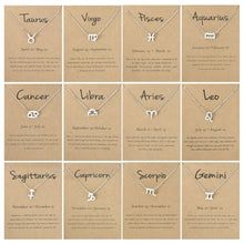 Load image into Gallery viewer, Zodiac Signs Necklace Electroplate Alloy Short Chain Jewelry, Aries Golden, Cancer Golden, Libra Golden, Virgo Golden, Leo Golden, Aquarius Golden, Pisces Golden, Taurus Golden, Capricorn Golden, Sagittarius Golden, Scorpio Golden, Gemini Golden       ...