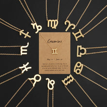 Load image into Gallery viewer, Zodiac Signs Necklace Electroplate Alloy Short Chain Jewelry, Aries Golden, Cancer Golden, Libra Golden, Virgo Golden, Leo Golden, Aquarius Golden, Pisces Golden, Taurus Golden, Capricorn Golden, Sagittarius Golden, Scorpio Golden, Gemini Golden       ...