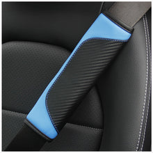 Load image into Gallery viewer, Car Seat Belt Cover Carbon Fiber Leather Auto Seat Shoulder Protection, Black, Red, Wine Red, Crown Black, Crown Red, Crown Wine Red