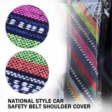 Load image into Gallery viewer, Ethnic Style Linen Car Seat Belt Cover Shoulder Pads