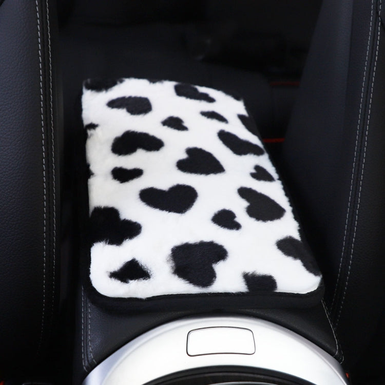 Plush Heart Pattern Car Center Console Cover Mat, 32x19cm