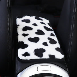 Plush Heart Pattern Car Center Console Cover Mat, 32x19cm