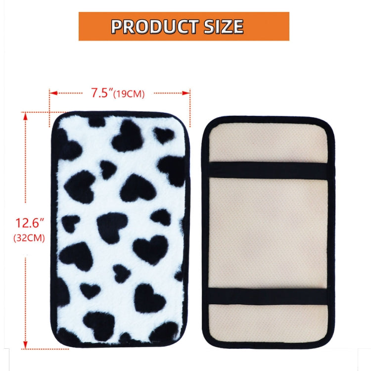 Plush Heart Pattern Car Center Console Cover Mat, 32x19cm