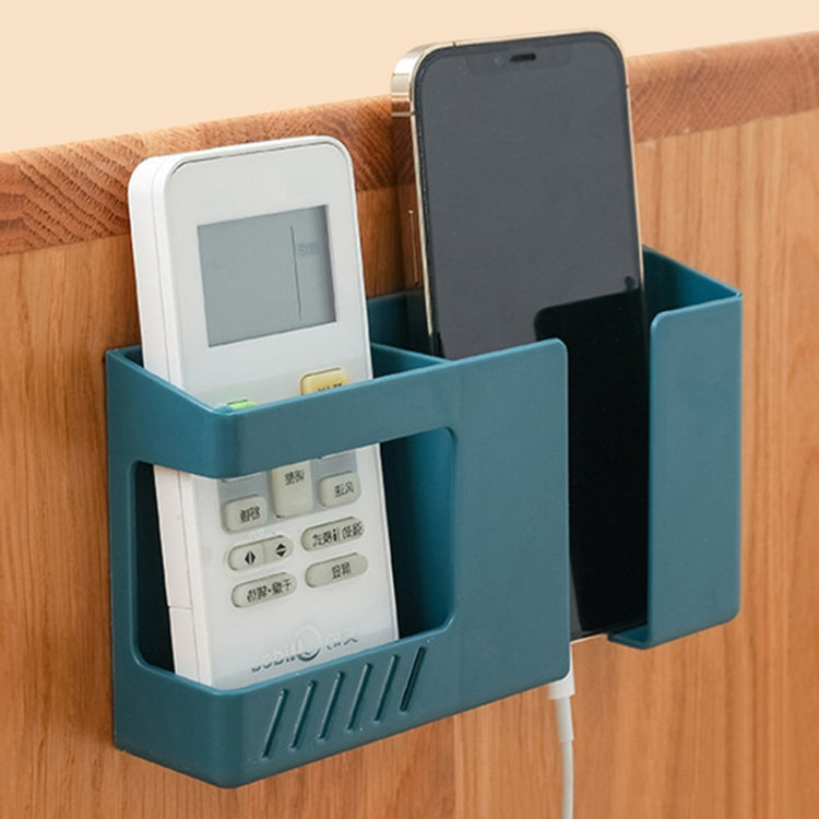 Double Grid Wall-Mounted Storage Box Remote Control Sundries Organizer Mobile Phone Charging Holder, Double Yellow, Double Blue, Double Red