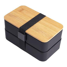 Load image into Gallery viewer, 1200ml Portable Compartment Insulated Double Layer Lunch Box Microwavable Plastic Food Container, Without  Insulation Bag Black, Without Insulation Bag White, With Insulation Bag Black, With Insulation Bag White
