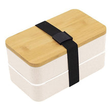 Load image into Gallery viewer, 1200ml Portable Compartment Insulated Double Layer Lunch Box Microwavable Plastic Food Container, Without  Insulation Bag Black, Without Insulation Bag White, With Insulation Bag Black, With Insulation Bag White