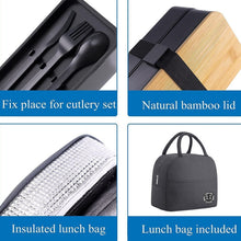 Load image into Gallery viewer, 1200ml Portable Compartment Insulated Double Layer Lunch Box Microwavable Plastic Food Container, Without  Insulation Bag Black, Without Insulation Bag White, With Insulation Bag Black, With Insulation Bag White
