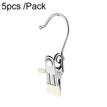Load image into Gallery viewer, 5pcs /Pack Stainless Steel Flat Clip With Hook Anti-Scratch Catch Laundry Drying Holder