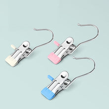 Load image into Gallery viewer, 5pcs /Pack Stainless Steel Flat Clip With Hook Anti-Scratch Catch Laundry Drying Holder