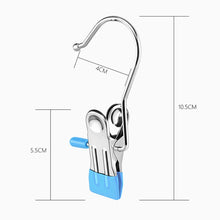 Load image into Gallery viewer, 5pcs /Pack Stainless Steel Flat Clip With Hook Anti-Scratch Catch Laundry Drying Holder
