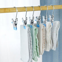 Load image into Gallery viewer, 5pcs /Pack Stainless Steel Flat Clip With Hook Anti-Scratch Catch Laundry Drying Holder