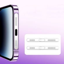 Load image into Gallery viewer, 2pcs /Set For IPhone 12 / 13 / 14 / 15 Series Speaker Plating Metal Dust-Proof Mesh Charging Port Protective Film Dust Sticker