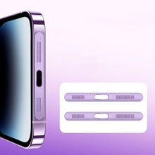 Load image into Gallery viewer, 2pcs /Set For IPhone 12 / 13 / 14 / 15 Series Speaker Plating Metal Dust-Proof Mesh Charging Port Protective Film Dust Sticker