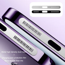 Load image into Gallery viewer, 2pcs /Set For IPhone 12 / 13 / 14 / 15 Series Speaker Plating Metal Dust-Proof Mesh Charging Port Protective Film Dust Sticker