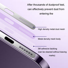 Load image into Gallery viewer, 2pcs /Set For IPhone 12 / 13 / 14 / 15 Series Speaker Plating Metal Dust-Proof Mesh Charging Port Protective Film Dust Sticker