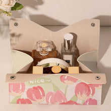 Load image into Gallery viewer, Oil Printed Leather Tissue Box Living Room Decorative Tissue Storage Bag, Pink, Purple, Yellow, Blue Rose, Pink Rose, Yellow Sunflower