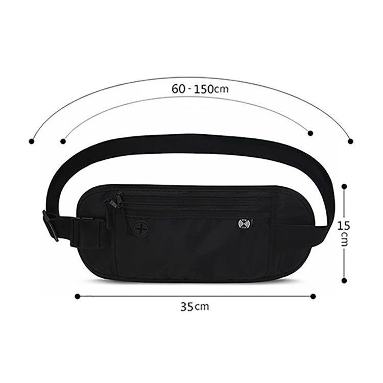 Passport Fit Invisible Waterproof Cell Phone Waist Pack Anti-theft Brush Travel Document Organizer Bag