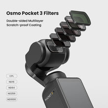 Load image into Gallery viewer, For DJI Osmo Pocket 3 aMagisn HD Double Sided Coated Filters Sports Camera Protective Goggles, CPL, ND16+ND64+ND256 + CPL, ND16+ND64+ND256+ND1000