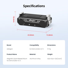Load image into Gallery viewer, For DJI Osmo 360 / Action 5 Pro / Action 4 / Action 3 aMagisn Magnetic Fast Disassembly Motion Camera Accessories, AA09