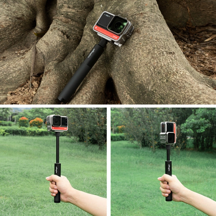 aMagisn 70cm Invisible Straight Pull Selfie Stick Sports Camera Accessories, Single Rod, Rod+1/4 Turn 3 Jaw+Screw, Rod+1/4 Turn 3 Jaw+Screw+Phone Clip