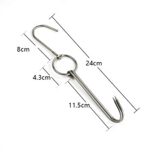 Load image into Gallery viewer, Stainless Steel Double Ring Duck Cooker Hanger Outdoor Barbecue Hanging Hook Stand, 3 Centi Small Ring 23cm, 3 Centi Small Wax Ring 24.5cm, 3 Centi Large Wax Ring 33cm, 3 Centi Medium Wax Ring 29cm, 4 Centi  Steel Thick Short 24cm                      ...