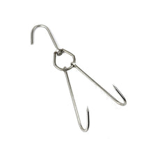 Load image into Gallery viewer, Stainless Steel Double Ring Duck Cooker Hanger Outdoor Barbecue Hanging Hook Stand, 3 Centi Small Ring 23cm, 3 Centi Small Wax Ring 24.5cm, 3 Centi Large Wax Ring 33cm, 3 Centi Medium Wax Ring 29cm, 4 Centi  Steel Thick Short 24cm                      ...