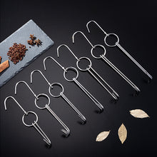 Load image into Gallery viewer, Stainless Steel Double Ring Duck Cooker Hanger Outdoor Barbecue Hanging Hook Stand, 3 Centi Small Ring 23cm, 3 Centi Small Wax Ring 24.5cm, 3 Centi Large Wax Ring 33cm, 3 Centi Medium Wax Ring 29cm, 4 Centi  Steel Thick Short 24cm                      ...