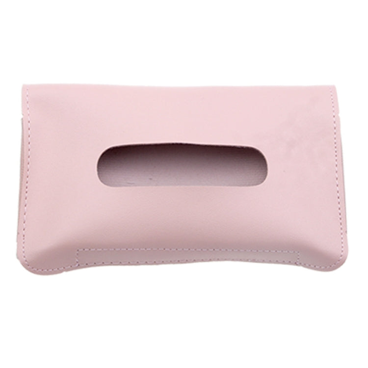 Car Armrest Box Sun Visor Hanging Leather Tissue Box, Black, Pink, Blue, Beige